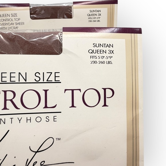 Kathie Lee Woman 2pk Control Top Pantyhose Suntan Queen 3X Everyday Sheer 4763 - Picture 2 of 5